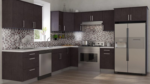 Beautiful kitchen outfitted with GoldenHome's Classic Series Brown Oak Cabinets from CabinetEZ in Clinton, MD.