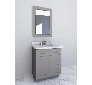 Budget-friendly gray bathroom vanity from Cabinet EZ, a great choice for Rockville homeowners.