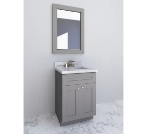 Durable gray bathroom vanity by Cabinet EZ, perfect for Waldorf contractors.