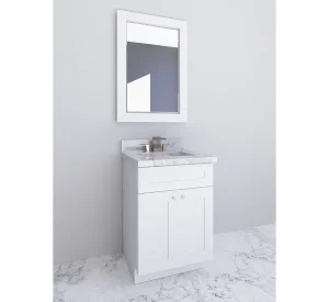 Cabinet EZ's modern white bathroom vanity, the symbol of quality bathroom vanities in Maryland. Cabinet EZ's modern white bathroom vanity, the symbol of quality bathroom vanities in Maryland.