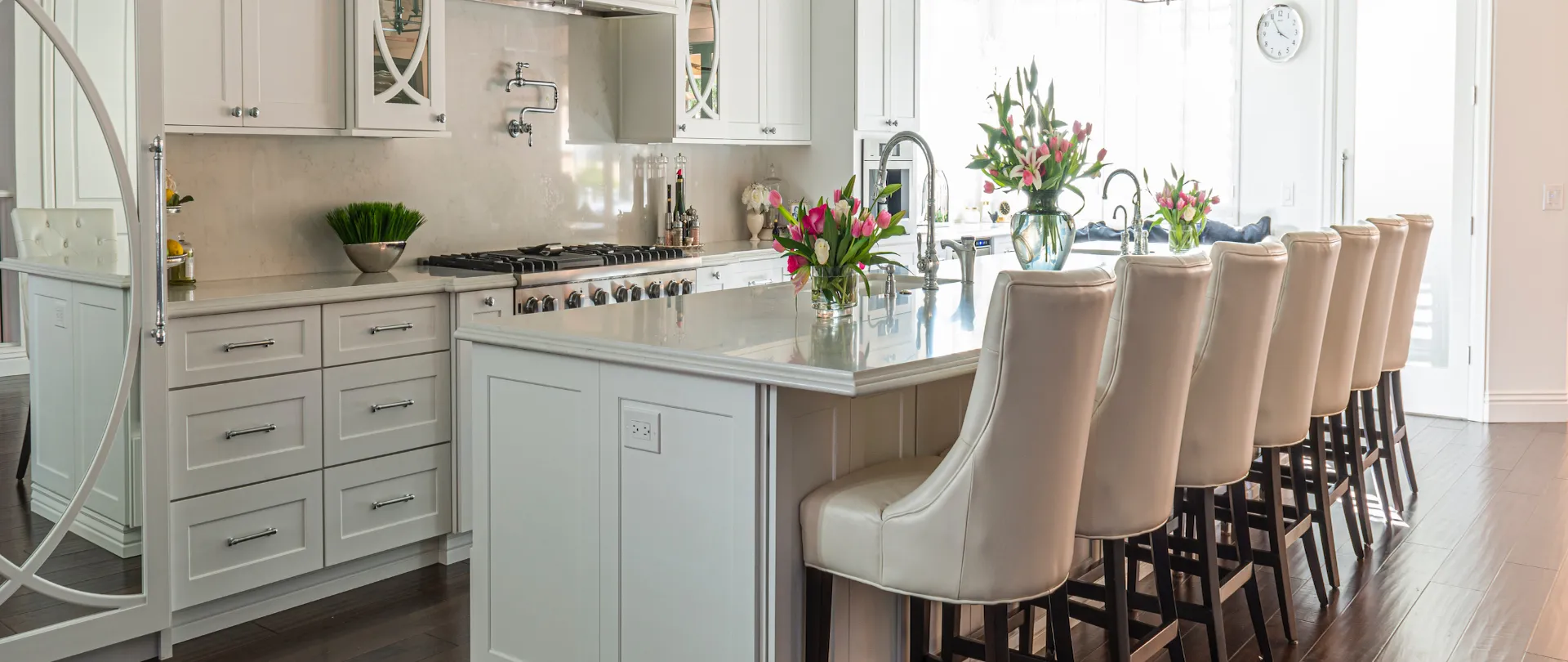 Luxurious kitchen with ceiling-height maple cabinets by CabinetEZ, Clinton, MD.