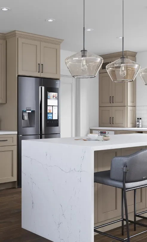 Fabuwood's Allure Fusion Oyster series kitchen cabinets by CabinetEZ, Clinton, MD