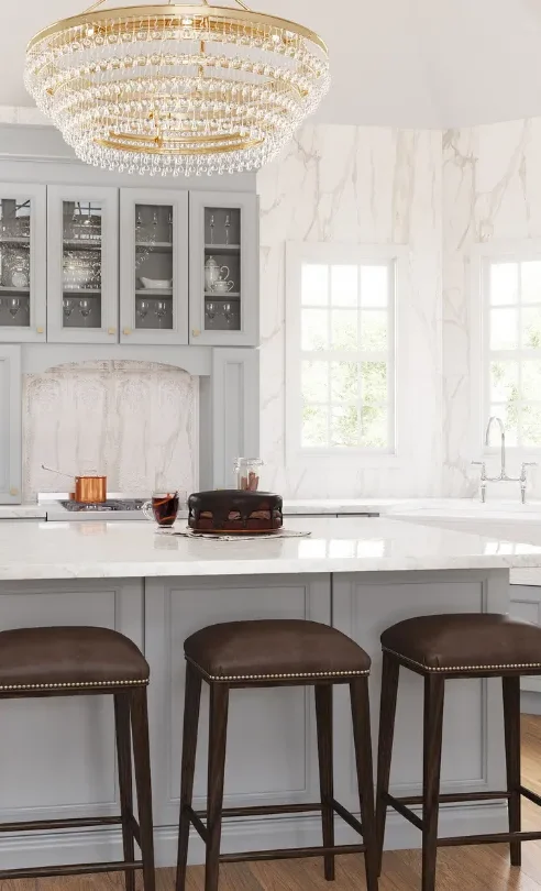 Installation of Allure/Imperio/Nickel Kitchen Cabinets, a testament to kitchen cabinet trends in the Washington, D.C. area.
