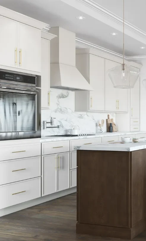 Installed Allure/Luna/Dove Kitchen Cabinets demonstrating kitchen cabinet trends in the Washington, D.C. area.