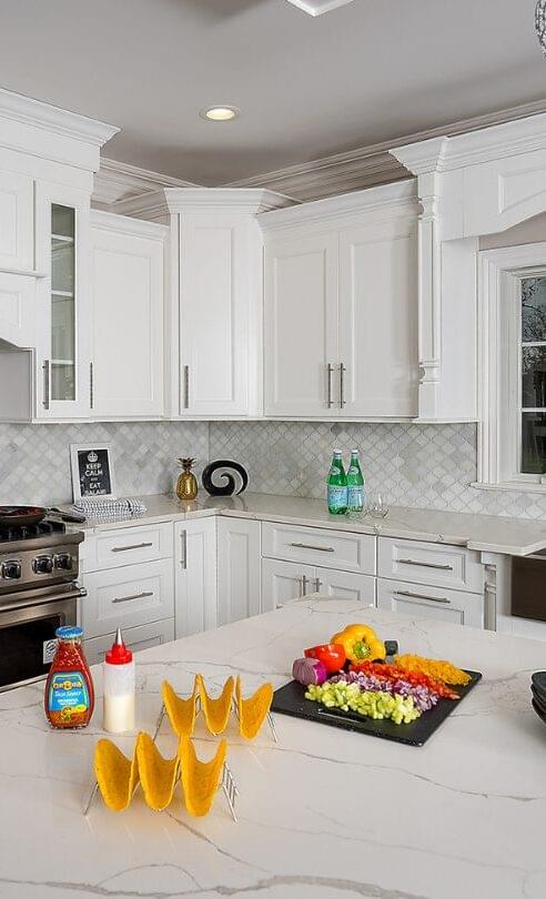 Installed Allure/Nexus/Frost Kitchen Cabinets reflecting kitchen cabinet colors in the Washington, D.C. area.