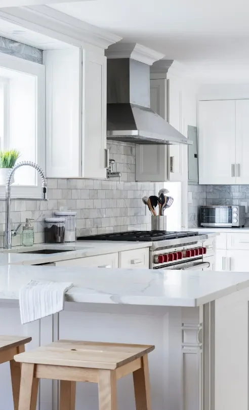Installed Allure/Onyx/Frost Kitchen Cabinets presenting modern kitchen cabinet colors in the Washington, D.C. area.