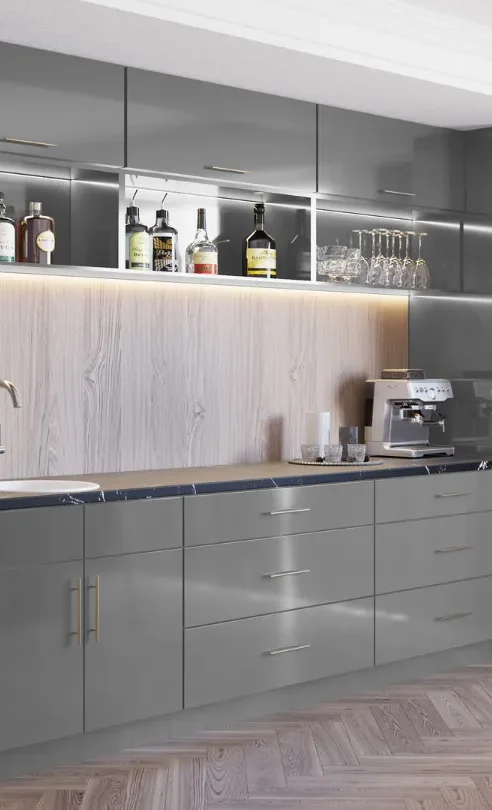 Fabuwood Cabinetry Illume Catalina Grigio Gloss Cabinets in Clinton MD USA