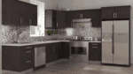 Beautiful kitchen outfitted with GoldenHome's Classic Series Brown Oak Cabinets from CabinetEZ in Clinton, MD.