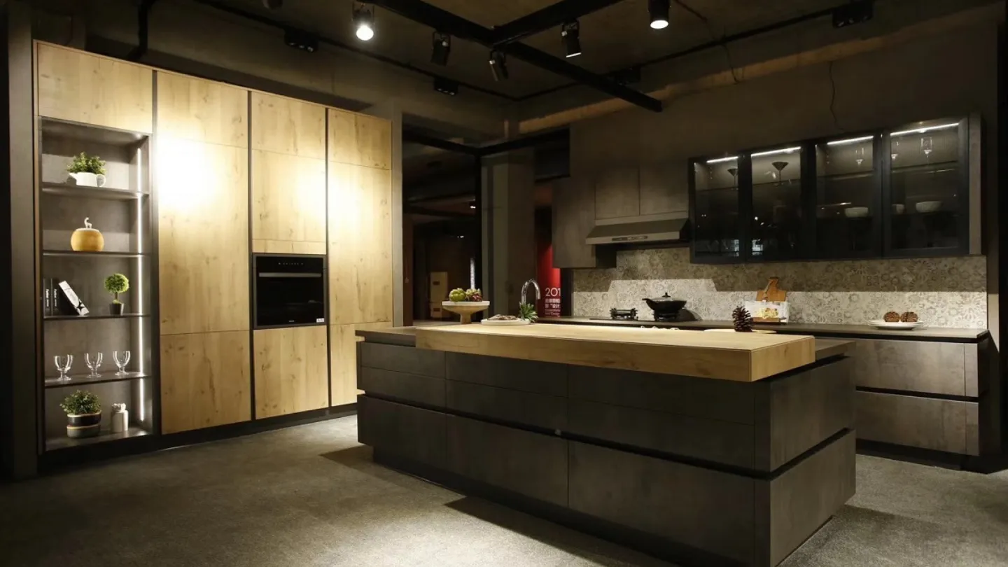Showcasing GoldenHome's Deluxe Series Rustic Oak and Rustic Grey Kitchen Cabinets at CabinetEZ, Clinton, MD.